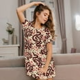 thumbnail image 3 of Naloa Snake Print Women Nightgowns,Womens Loungewear,Short Sleeve Sleepwear,Comfy Ladies Nightdress, 3 of 6