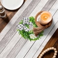 thumbnail image 3 of Rustic Table Runner - 48 Inch Long Eucalyptus Leaves Green Wreath Wooden Plaid Home Cotton and Linen Blended Dress Scarves Farmhouse Table Runner for Kitchen Dining, Coffee Table, 13" x 48", 3 of 8