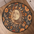 thumbnail image 6 of CURLYOOT Round Rug 3ft Sun And Moon Boho Retro Area Rug, Washable Circle Mat Non Slip Floor Carpet Mat, Soft Indoor Rugs for Entryway Living Room Dining Room Bedroom, 6 of 7