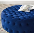 thumbnail image 7 of Tufted Accent Chair Ottoman, Round, Velvet, Blue Navy, Modern Contemporary Urban Design, Living Lounge Room Hotel Lobby Hospitality, 7 of 7
