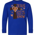 thumbnail image 3 of Inktastic Jesus Loves Me Christian Inspirational Long Sleeve Youth T-Shirt, 3 of 5