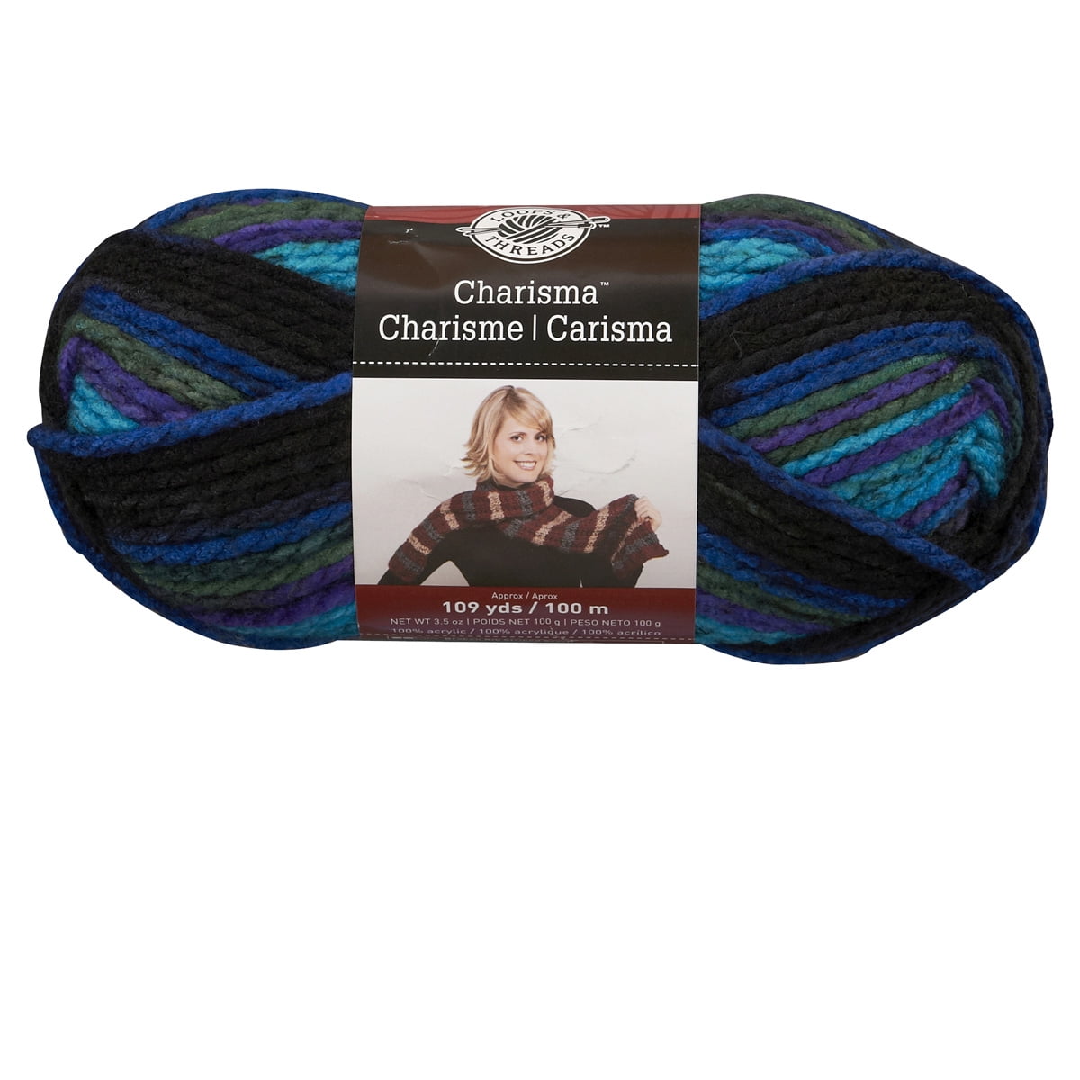 Loops & Threads Charisma Yarn - Multicolor Yarn for Knitting, Crochet, Weaving, Arts & Crafts - Northern Light, Bulk 6 Pack