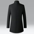 thumbnail image 2 of SWSMCLT Men's Single Breasted Winter Overcoat Wool Blend Trench Coat Long Thigh Length Snow Coats Black 42, 2 of 2