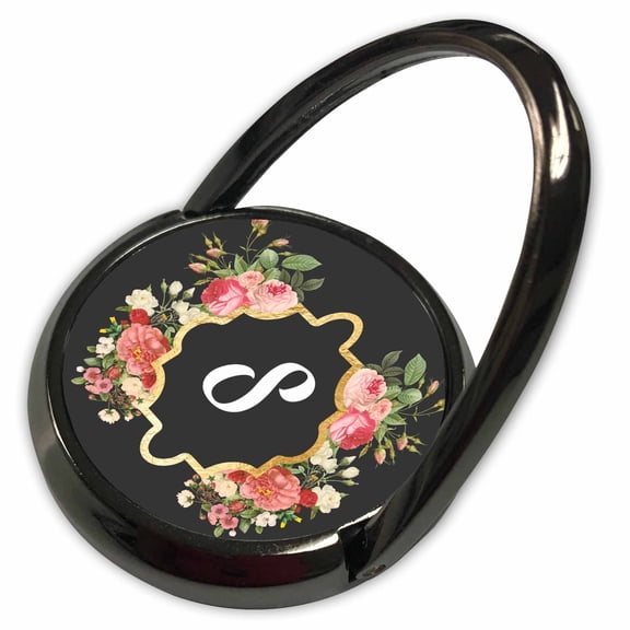 3dRose, Chic Monogram Letter S In A Gold Floral Frame, Phone Ring