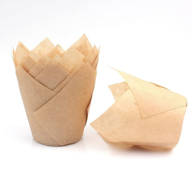 Moldes para Cupcakes En Forma de Tulipán, Papel de Grado Alimenticio Resistente a La Grasa, Colores Brillantes, Perfectos para Muffins y Pasteles, Herramienta para Decorar Repostería, Juego
