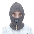 thumbnail image 3 of Domzle Winter Knit Beanie Hat with Neck Warmer,Thermal Face Cover for Cold Weather Warm for Outdoor Gray, 3 of 5