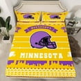 thumbnail image 2 of Erosebridal American Football Sheet Set,Sports Themed Bed Sheets Set Full Size Youth Adults,Football Fans Flat Fitted Sheet,Football Game Sheets with 2 Pillowcases Deep Pockets(Minnesota), 2 of 6