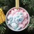 thumbnail image 3 of Pink and Blue Cotton Candy Food Lovers Foodie Novelty Holiday Christmas Ornament Xmas Tree Gift (Flat Design Printed on Ceramic, NOT 3D), 3 of 3