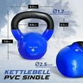 thumbnail image 4 of Yes4All 15lb Vinyl Coated / PVC Kettlebell, Blue, Single, 4 of 9