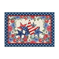 thumbnail image 2 of Cififendec 4th of July Patriotic Placemat, 17.72"×11.81", Red White Blue Striped Border Heat-Resistant Table Mat for Independence Day, Memorial Day & Holiday Dinner Decor, 2 of 5