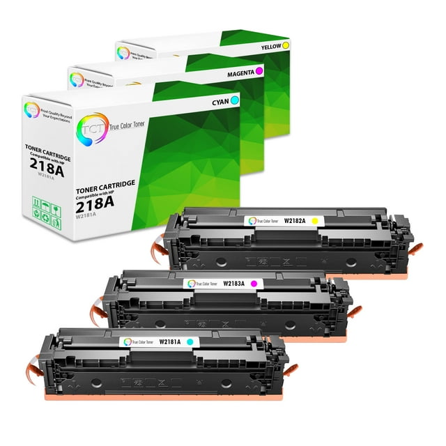 TCT 218A Color Toner Cartridge 3 Pack - Compatible Replacement WITH CHIP Works With HP LaserJet Pro 3201, MFP 3301 Printers (Cyan Magenta Yellow) - not compatible with "-e" suffix printers