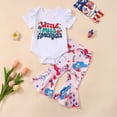 thumbnail image 2 of Ymyiu Girl Summer Clothes Infant Set Girls Short Baby Letter Romper Floral Pant Outfit Girls Outfits & Set Newborn Girl Outfits 3 6 Months (Pink,3-6 Months), 2 of 5