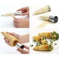 thumbnail image 3 of Moldes de cuerno de crema, conos de croissant de pastelería de acero inoxidable, cuerno de rollo cónico para moldes de cono para hornear, Herramientas y accesorios para hornear 16 puntas+ 1 pincel Yuarrent HA001756-01, 3 of 6
