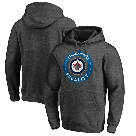 Men's Heather Gray Winnipeg Jets #WeSkateFor Pullover Hoodie