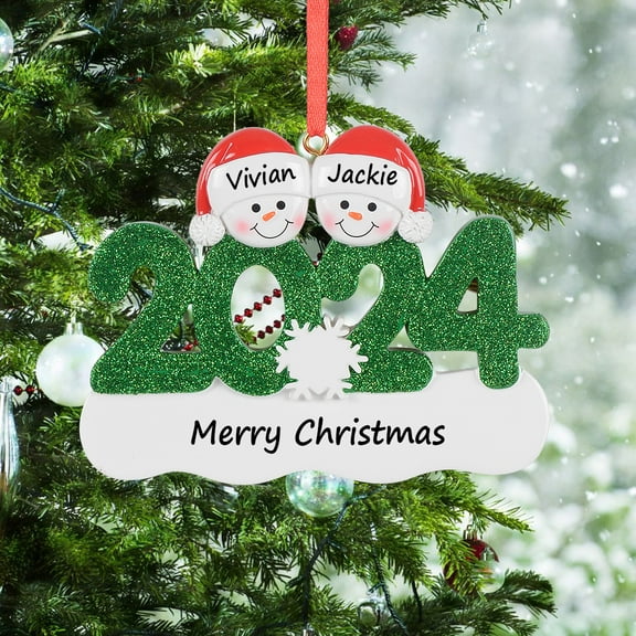 Maxora Personalized Ornaments Customized Christmas year ornament Snowman Couple Free Customize