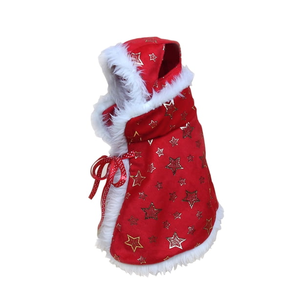 Disfraz navideño Capa para mascotas con gorro y estampado de estrellas Suave