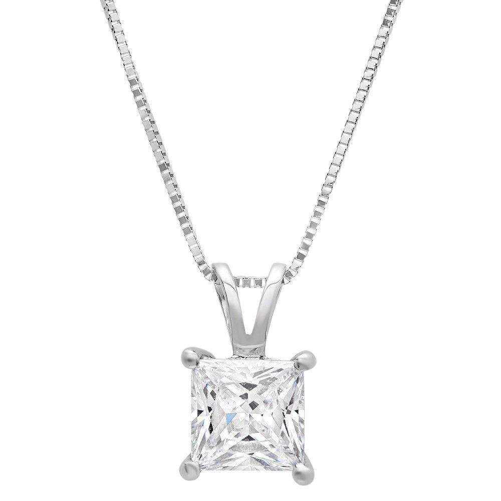 Pear Cut Solitaire Pendant Necklace 14k Solid White Gold 2.50 ct Jewelry Gift 