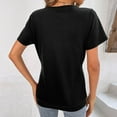 thumbnail image 6 of Fesfesfes Mama Tshirt Women's Fashion V-neck Wrapped Chest Knitted Button-down T-shirt Short-sleeve Casual Top Short Sleeve Shirts for Women Fitted S(US:4), 6 of 6