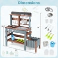 thumbnail image 3 of Gymax Outdoor Wooden Mud Kitchen Set Play Kitchen w/ Running Water Faucet Tank Brown & Blue, 3 of 10