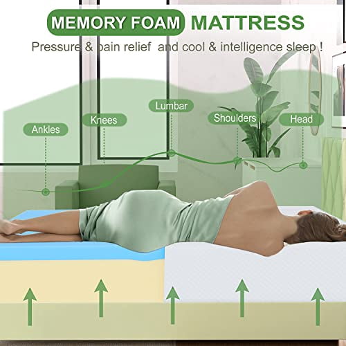 FDW 5" Gel Memory Foam Mattress, Medium Firm, CertiPUR-US Certified, Twin Size for Kid Adults