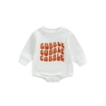 thumbnail image 1 of Faithtur Barboteuse de l'Action de Grâce pour Bébés Filles Garçons Imprimé Lettre Col Rond Manches Longues Combinaisons Automne Hiver Justaucorps Décontractés, 1 of 7