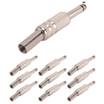 thumbnail image 2 of 6.35mm Mono Amplifier Plug 1/4Inch Male Mono Monaural Jack Audio Cable Connector Plug Microphone 100Pcs, 2 of 8