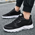 thumbnail image 2 of Men's Running Sneakers Wide Width Knit Sneakers Comfortable 𝖫a𝖼e Up Tennis Shoes Res𝗂st𝖺𝗇𝗍 Non-S𝗅ip Sport Shoes Mesh Breathable Running Shoes So𝗅id Color Outdoor Athlet𝗂c Shoes, 2 of 9