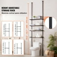 thumbnail image 6 of KFFKFF Bathroom Storage Above Toilet, 4-Level Adjustable Bathroom Organizer, Eco-friendly Steel 53"-132" High Storage Shelf Rack, Simple to Assemble Laundry Room Optimizer, Suitable for Compact Space, 6 of 9
