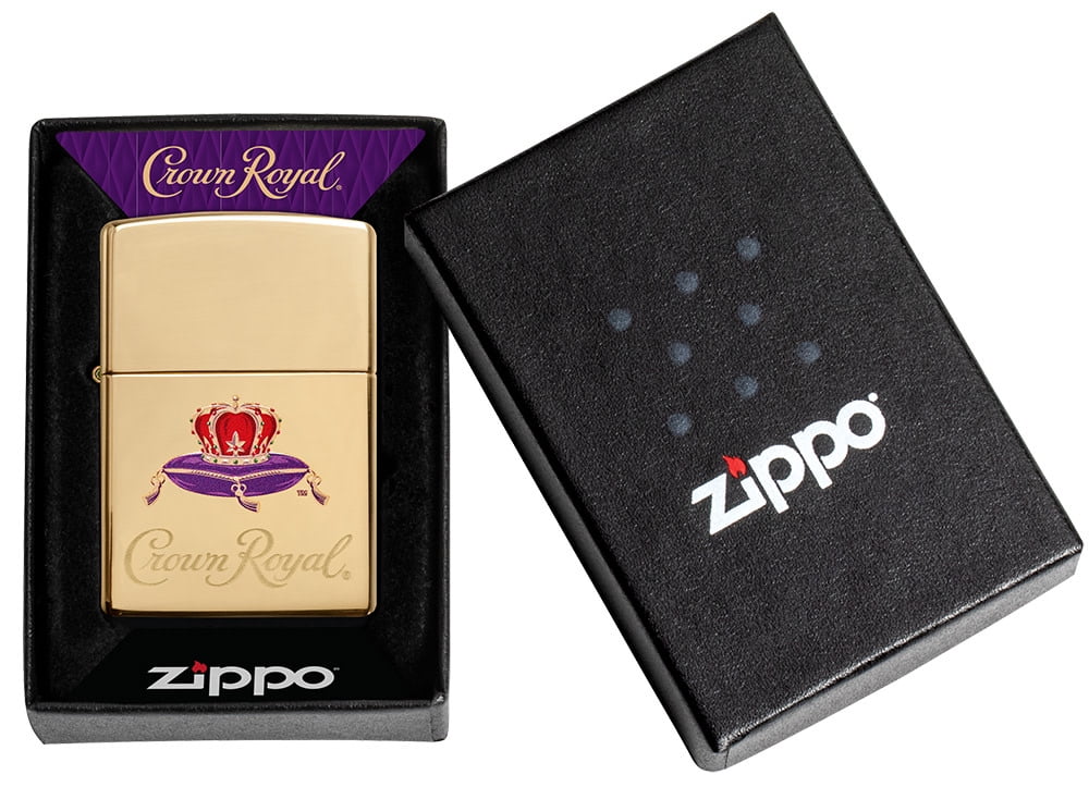 Zippo Crown Royal High Polish Brass Pocket Lighter