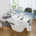 thumbnail image 4 of SKYSONIC 60”x90" Square Tablecloth with Snowman and Christmas Tree Prints, Anti-Wrinkle and Smooth Table Cloth for Kitchen/Home Decoration, 4 of 7