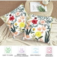 thumbnail image 5 of Beautiful Colorful Floral Pillow Covers 18X18 inch Set of 2 Watercolor Blooming Floral Throw Pillow Covers Abstract Art Outdoors Decorative Cushion Case for Bed Couch Sofa Home, 5 of 6