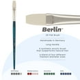 thumbnail image 2 of Creative Mark Berlin Synthetic Long Handle Artist Brush - Flat # 20 - Handmade in Germany Art Paint Brush w/ Synthetic Filament for Acrylics, Oils, Alkyds - Art Brush w/ Sustainable Wood Handle, 2 of 7