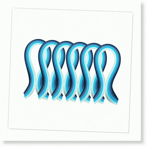 1200 Bandes 3mm Quilling Bandes de Papier - Quilling Fournitures d'Art pour les Projets de Bricolage - 6 Bandes de Papier Couleurs pour l'Art du Papier - Palette Dégradée Bleue