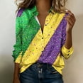 thumbnail image 3 of Xuyuer Carnival Womens Soft Satin Silk Button Down Shirts for Women Silky Long Sleeve Work Shirt Dress Blouses Tops 2026, 3 of 5