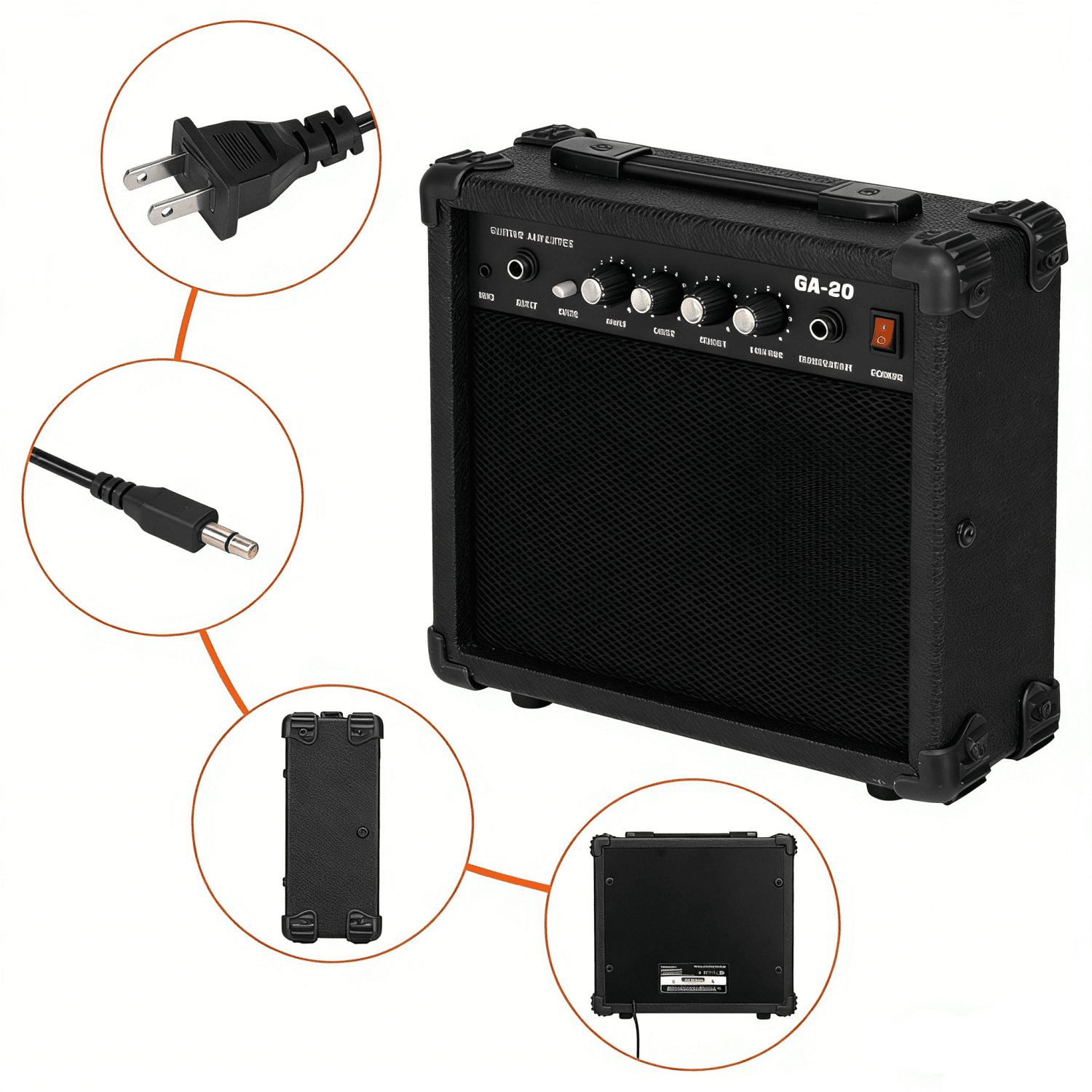 Hassch 20W Electric Guitar Amplifier, Small Portable Practice AMP, Black