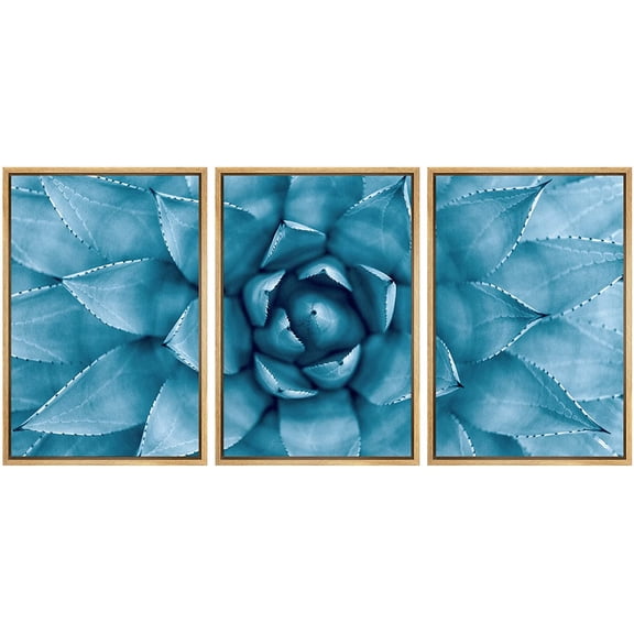 wall26 Framed Canvas Print Wall Art Green Pointed Agave Leaf Close Up Nature Wilderness Photography Modern Art Floral Botanical Scenic Relax/Calm for Living Room, Bedroom, Office - 24"x36"x