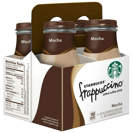 Starbucks® Frappuccino Chilled Coffee Drink, Mocha, 4 Count, 9.5 fl. oz. Glass Bottles