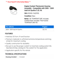 thumbnail image 2 of Engine Coolant Thermostat Housing Assembly - Compatible with 2005 - 2009 Audi A4 Quattro 3.2L V6 2006 2007 2008, 2 of 2