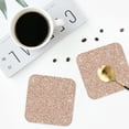 thumbnail image 5 of Pofeuu Beige Sparkling Glitter Print Leather Coasters Set of 6, Round Cups Mugs Mat Pad for Home Kitchen Heat Resistant Drink Coasters,Square, 5 of 7