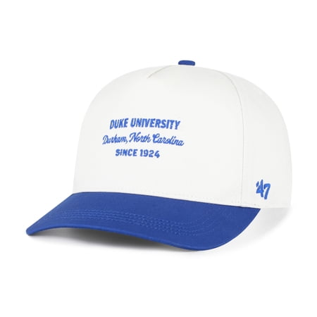 Men s 47 White Duke Blue Devils Contemporary Basics Two-Tone Hitch Adjustable Hat