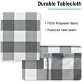 thumbnail image 4 of Hiasan Buffalo Plaid Tablecloth Rectangle, 60 x 120 Inches - Waterproof & Washable Polyester Fabric Checkered Table Cover for Dining, Outdoor Picnic and Party (Grey and White), 4 of 7