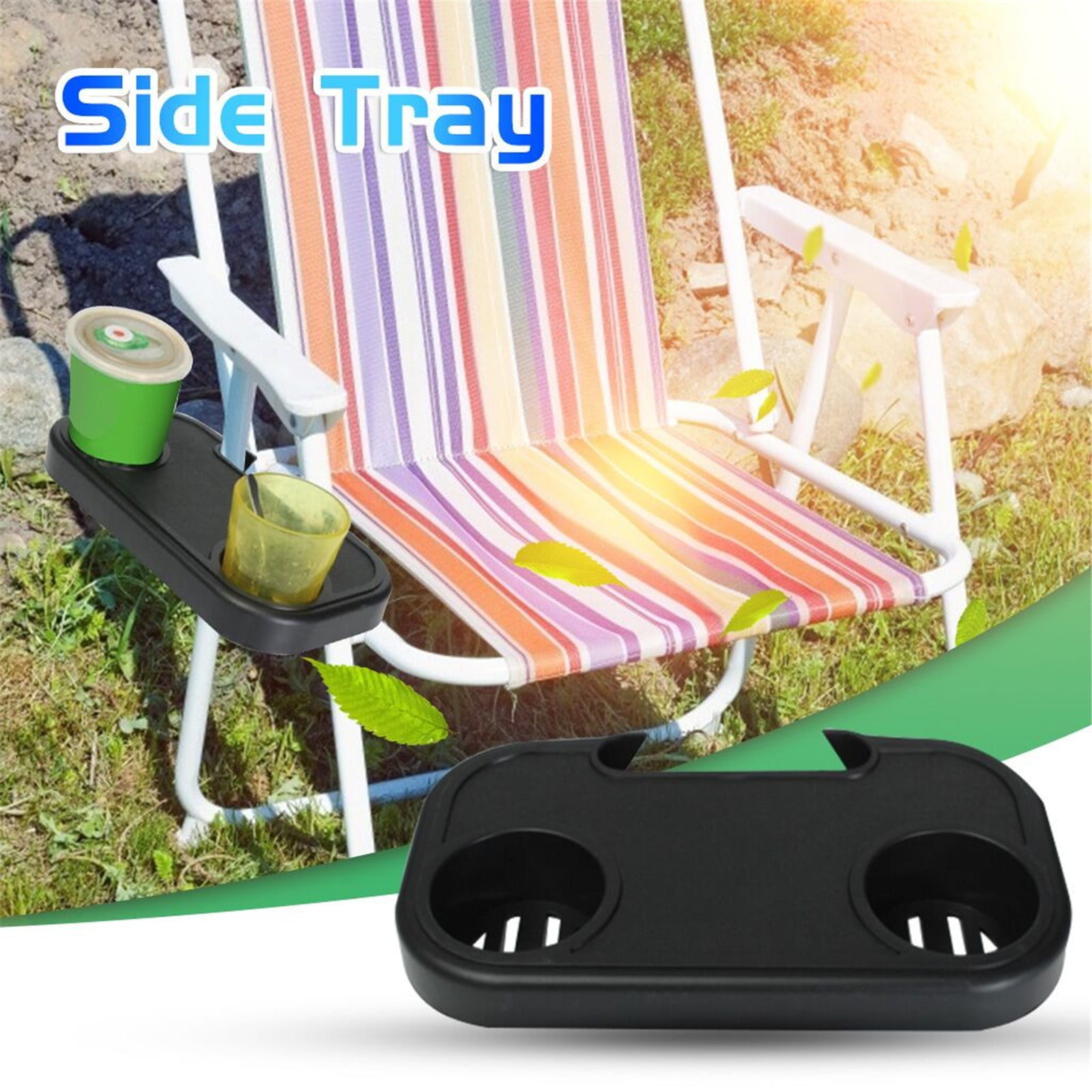 Portable Folding Camping Picnic Outdoor Beach Garden Chair Side Tray For Drink