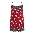 thumbnail image 4 of Womens Cami Pajama Sets Cute Print Tank Top Pjs and Shorts Camisole Lounge Set Sexy Lace Trim Sleepwear, 4 of 5