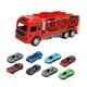 thumbnail image 3 of Camión de juguete transportador y de almacenamiento de autos con 6 autos, juego de juguetes para camión transportador de transporte y pista de Rojo, 3 of 9
