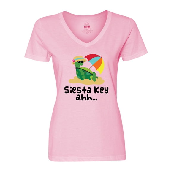 Inktastic Siesta Key Florida Summer Vacation Women's V-Neck T-Shirt