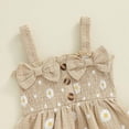 thumbnail image 6 of UngA Toddler Girl Clothes Sleeveless Smocked Ruffle Tank Tops and Long Pants Summer Little Girls Outfits 1-2 Years,Beige, 6 of 7