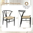 thumbnail image 3 of Costway Modern Dining Chair Set of 4 Weave Kitchen Armchairs with Y-Shaped Curved Backrest, 3 of 9