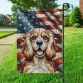 thumbnail image 3 of Patriotic Cocker Spaniel Stained Glass Portrait American Flag Garden Flag 12x18in Double Sided Cockers Dog Lover Gifts Outdoor Decor - 01010, 3 of 5