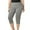 Grey, variant on Yoga Shorts For Women 3/4 Length Elastic Waistband Solid Color Comfortable Fit Stretchable Shorts Black Size L