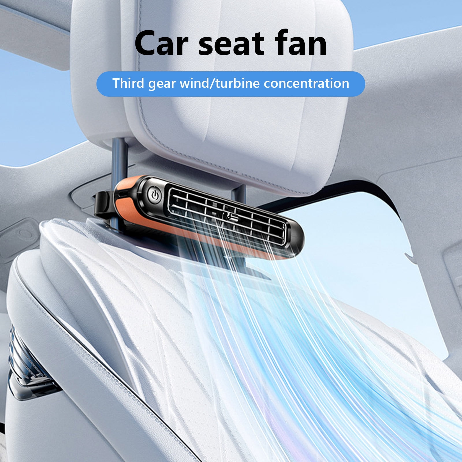 SPOORYYO Portable Car Fan For Backseat USB Powered Car Seat Fan Cooling Air Fan For Car Vehicle Fan For Back Seat Car Back Seat Cooling Fan Car USB Fan For Rear Seat